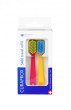 Curaprox CS 5460 Travel Set Repleceable Toothbrush Heads - dark pink + yellow