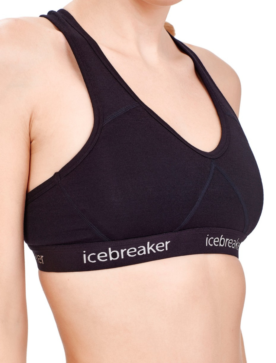 Icebreaker - Womens Meld Zone Long Sport Bra - Black - Onceit