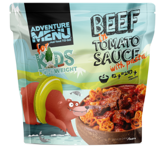 Dětské Hovězí v rajské omáčce s těstovinami Adventure Menu