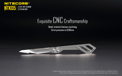 Titanový nůž na klíče NITECORE NTK05 s výměnnou čepelí