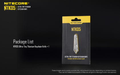 Titanový nůž na klíče NITECORE NTK05 s výměnnou čepelí