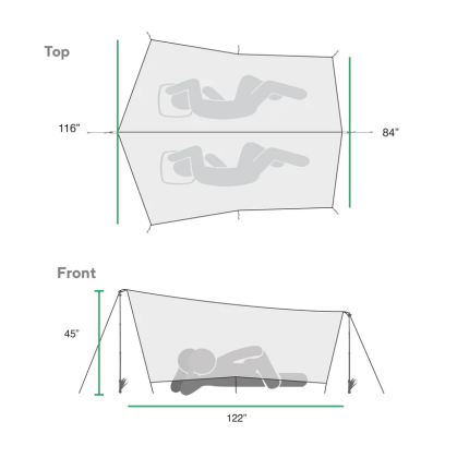 Plachta pro dva Gossamer Gear Twinn Tarp