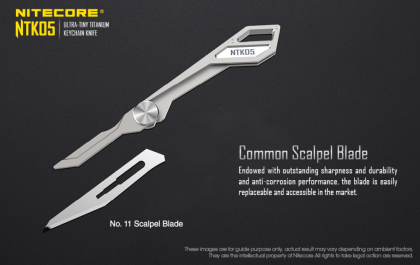 Titanový nůž na klíče NITECORE NTK05 s výměnnou čepelí