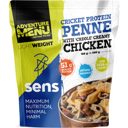 Adventure Menu Cricket Protein Penne with Creole Creamy Chicken