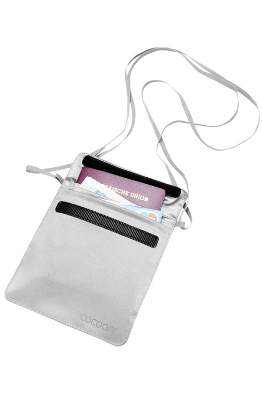 Skrytá kapsa na krk Cocoon Passport Wallet Silk Sand grey