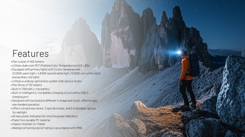 Čelovka Nitecore NU25 MCT UL