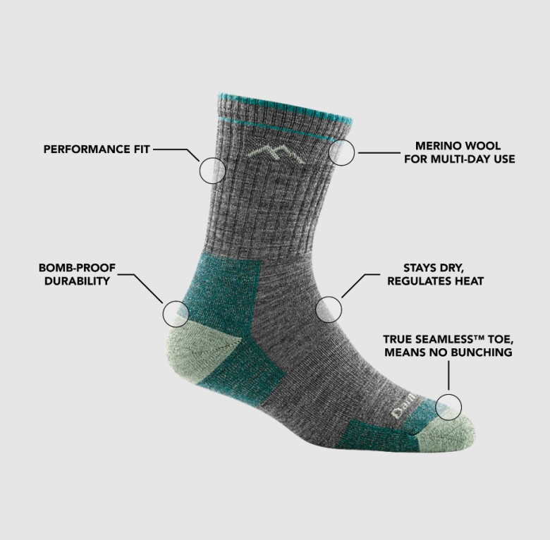 Ponožky Darn Tough dámské Micro Crew Midweight with cushion