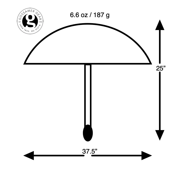 Gossamer Gear Lightrek Hiking Umbrella chrome