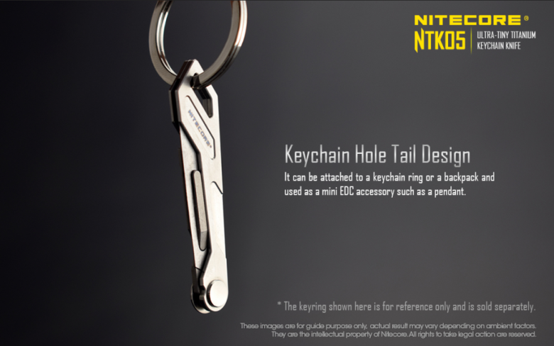 Titanový nůž na klíče NITECORE NTK05 s výměnnou čepelí
