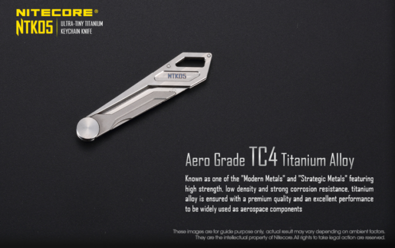 Titanový nůž na klíče NITECORE NTK05 s výměnnou čepelí