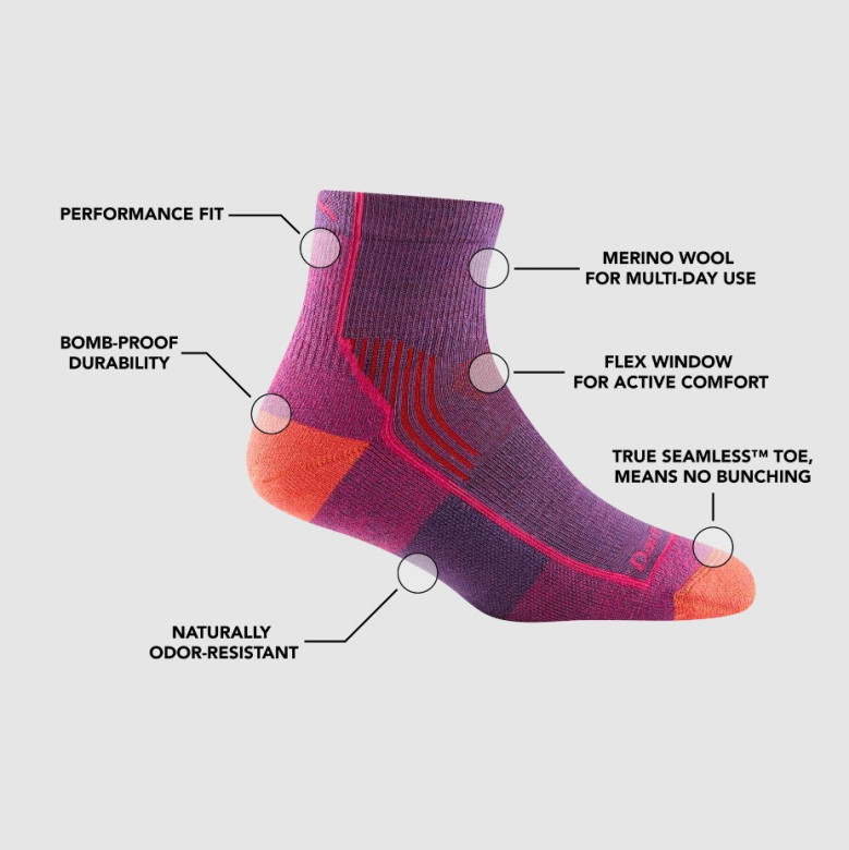 Ponožky Darn Tough dámské 1/4 Midweight with cushion