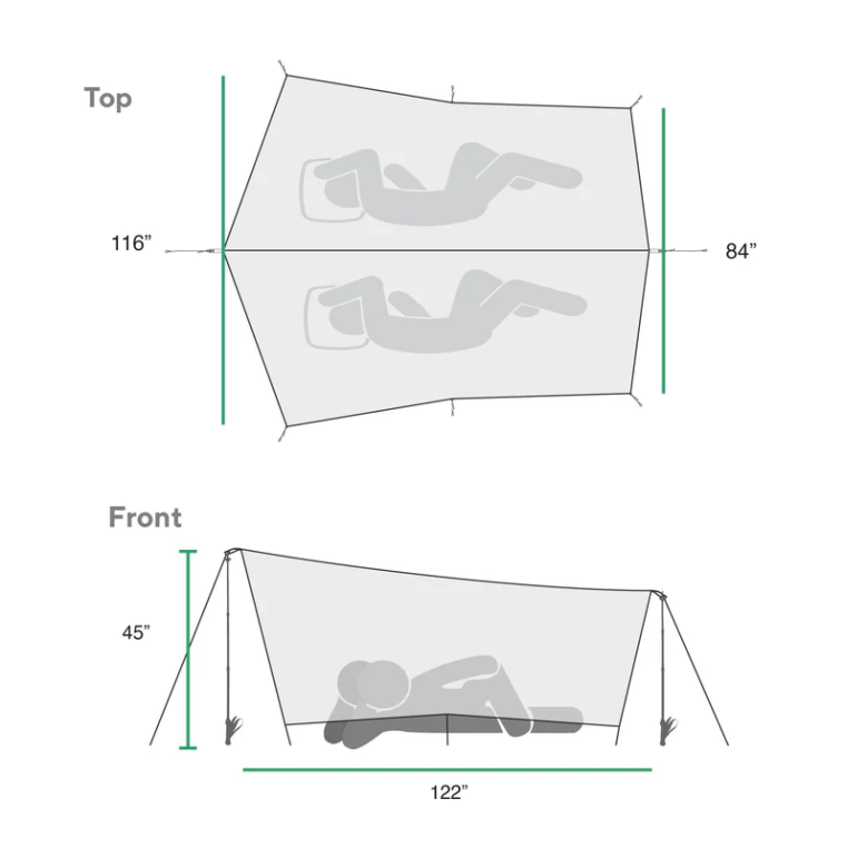 Plachta pro dva Gossamer Gear Twinn Tarp