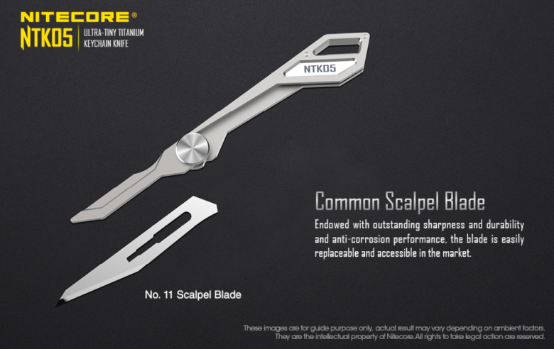 Titanový nůž na klíče NITECORE NTK05 s výměnnou čepelí